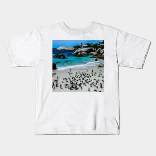 African Penguins at the beach Kids T-Shirt